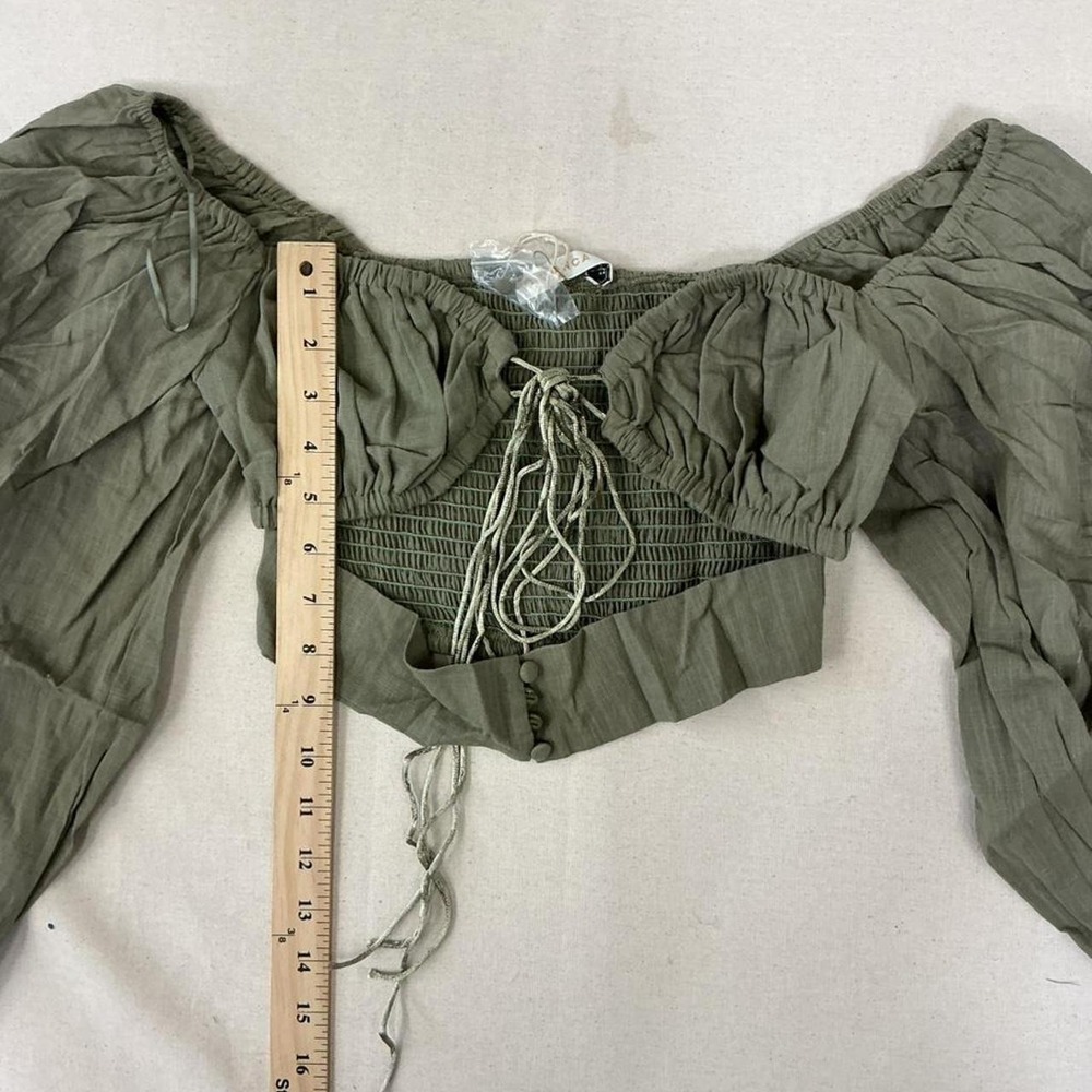 Ovianca olive green off-the-shoulder crop top - Picture 3 of 4